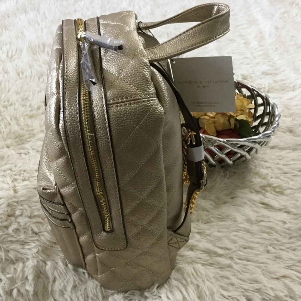 Adrienne Vittadini New With Tags Shimmering Quilted Backpack